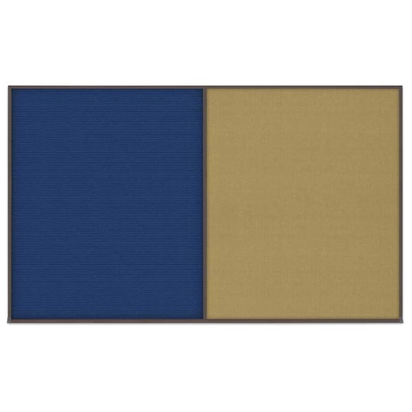 Triple Door Radius Corkboard, 96"x48", Hea, UV7016RC-BLACK-CORK